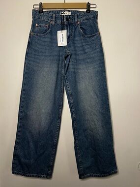 NWT Motel Rocks Low Rise Parallel Bright Blue Denim Jeans 24x30 Fit 27x29